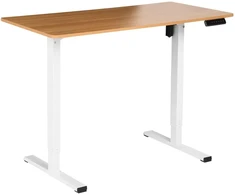 Beliani Elektriškai reguliuojamas rašomasis stalas TAVARES, šviesiai ruda / balta, 120 x 60 cm