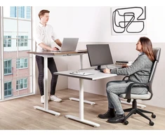 Beliani Elektriškai reguliuojamas stalas DESTINAS pilkas/baltas 120 cm 72 cm