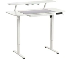 Beliani Elektriškai reguliuojamas stalas WILBANKS baltas 120 cm 60 cm su USB prievadu