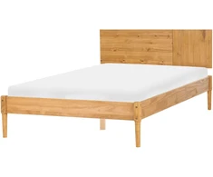 Beliani FLAVIGNAC pušies medienos lova 140 × 200 cm, šviesiai ruda