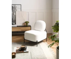 Beliani Fotelis LUNDE Boucle baltas