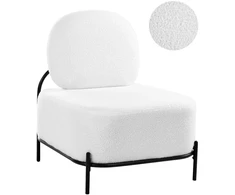 Beliani Fotelis LUNDE Boucle baltas