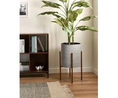 Beliani Gėlių stovas AUBRIETA Metalinis 31 cm šviesiai pilkas