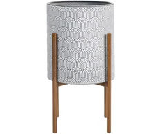 Beliani Gėlių stovas AUBRIETA Metalinis 31 cm šviesiai pilkas