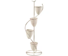 Beliani Gėlių stovas BANEBERRY 24 cm smėlio spalvos metalinis