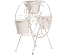 Beliani Gėlių stovas CROWBERRY 43 cm kreminės baltos spalvos metalinis