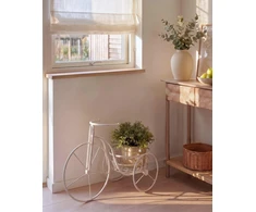 Beliani Gėlių stovas HAREBELL 52 cm kreminės baltos spalvos metalinis