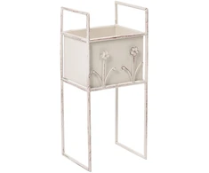 Beliani Gėlių stovas LUPINE 22 cm smėlio spalvos metalinis