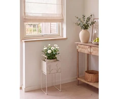 Beliani Gėlių stovas LUPINE 22 cm smėlio spalvos metalinis