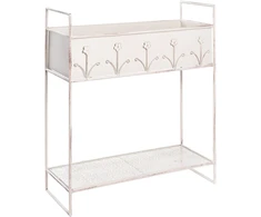 Beliani Gėlių stovas LUPINE 62 cm smėlio spalvos metalinis