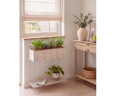 Beliani Gėlių stovas LUPINE 62 cm smėlio spalvos metalinis