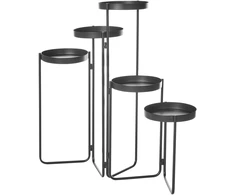 Beliani Gėlių stovas NANTEN 87 cm juodas metalinis