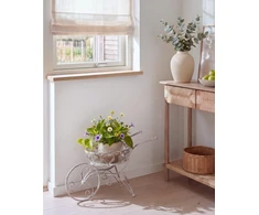 Beliani Gėlių stovas VETCH 58 cm balta spalva metalas