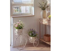 Beliani Gėlių stovas WILDROSE Metalinis 66 cm kreminės spalvos