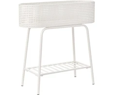 Beliani Gėlių stovelis LINNAEA metalinis 60 cm baltas
