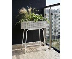 Beliani Gėlių stovelis LINNAEA metalinis 60 cm baltas