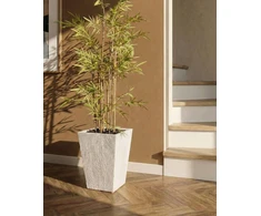 Beliani Gėlių vazonas BAIHE 42 cm šviesiai smėlio spalvos
