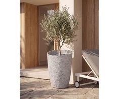 Beliani Gėlių vazonas NAXOS 44 cm pilkas