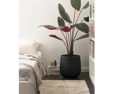 Beliani Gėlių vazonas QIYUN 41 cm juodas