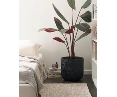 Beliani Gėlių vazonas YUHUA 43 cm juodas