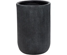 Beliani Gėlių vazonėlis EANTIO 37 cm juodas