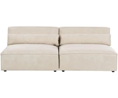Beliani HELLNAR dvivietė modulinė sofa, veliūras, šviesiai smėlio spalvos