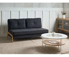 Beliani Išskleidžiama 2 vietų sofa EDLAND, juoda