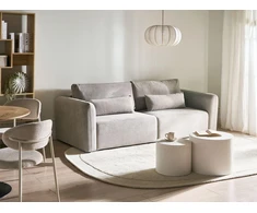 Beliani Išskleidžiama 3 vietų sofa VAXHOLM, pilka su patalynės dėže
