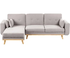 Beliani Išskleidžiama kampinė sofa KAARINA, pilka, dešininė