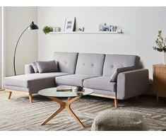 Beliani Išskleidžiama kampinė sofa KAARINA, pilka, dešininė