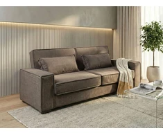 Beliani Išskleidžiama sofa 3 asmenims AROLE, ruda