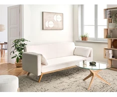 Beliani Išskleidžiama sofa ASAA Boucle, kreminės spalvos