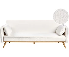 Beliani Išskleidžiama sofa ASAA Boucle, kreminės spalvos