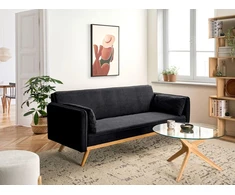 Beliani Išskleidžiama sofa ASAA, juoda