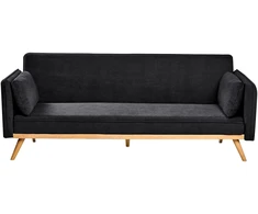 Beliani Išskleidžiama sofa ASAA, juoda