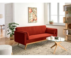 Beliani Išskleidžiama sofa ASAA, raudona