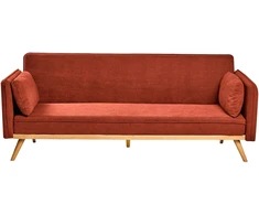 Beliani Išskleidžiama sofa ASAA, raudona