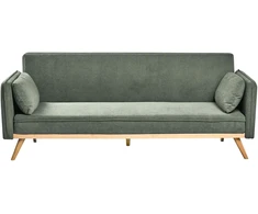 Beliani Išskleidžiama sofa ASAA šviesiai žalia