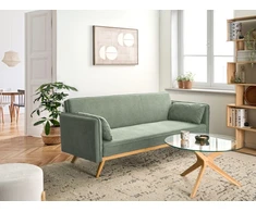Beliani Išskleidžiama sofa ASAA šviesiai žalia