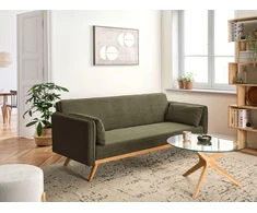 Beliani Išskleidžiama sofa ASAA žalia