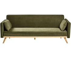 Beliani Išskleidžiama sofa ASAA žalia