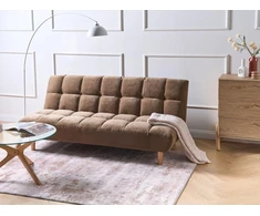 Beliani Išskleidžiama sofa dviem RISOR, šenilinė, ruda