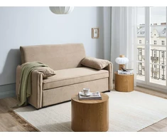 Beliani Išskleidžiama sofa HORMA šviesiai ruda