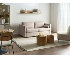 Beliani Išskleidžiama sofa INKOO, smėlio spalvos