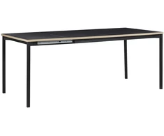 Beliani Išskleidžiamas konferencijų stalas AVIS 90 cm 140/190 cm juodas
