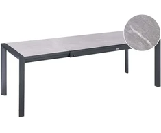 Beliani Išskleidžiamas sodo stalas BINASCO 160/220 cm 90 cm akmens imitacijos pilkas