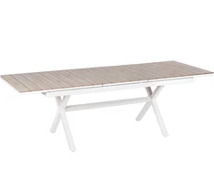 Beliani Išskleidžiamas sodo stalas FANES 184/242 × 90 cm, metalinis, baltas