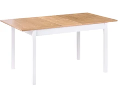 Beliani Išskleidžiamas valgomojo stalas HOUSTON šviesiai rudas/baltas 120/150 cm 90 cm pušies mediena
