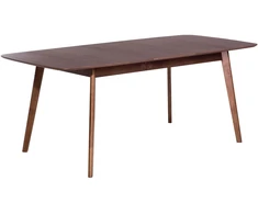 Beliani Išskleidžiamas valgomojo stalas MADOX tamsaus riešutmedžio spalvos 150/190 cm 90 cm