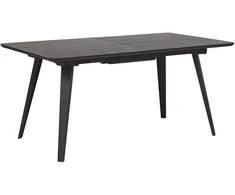 Beliani Išskleidžiamas valgomojo stalas IRVINGTON juodas 160/200 cm 90 cm